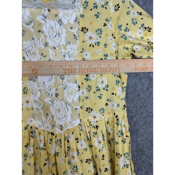 Scarlet Darkness Dress Floral Prairie Pioneer Cottagecore Modest Girls Sz 12-13Y - Picture 7 of 10